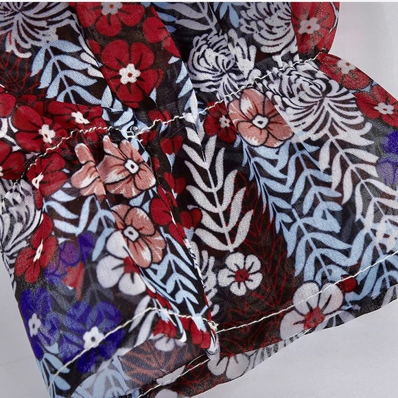 V Neck Long Sleeve Blouses Bohemian Floral Print Vintage. (Brand new in package) - Picture 4 of 5